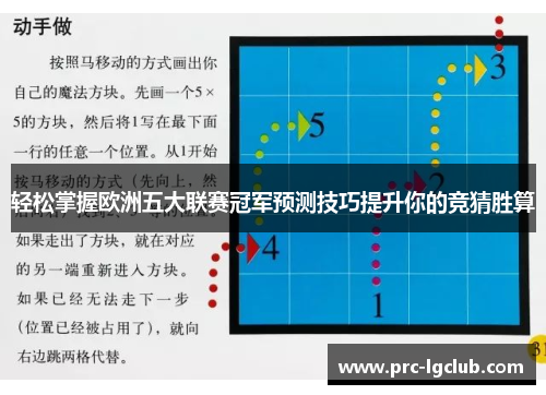 轻松掌握欧洲五大联赛冠军预测技巧提升你的竞猜胜算